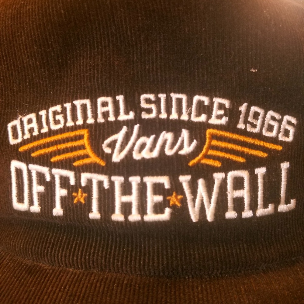 True vintage black corduroy Van's cap.